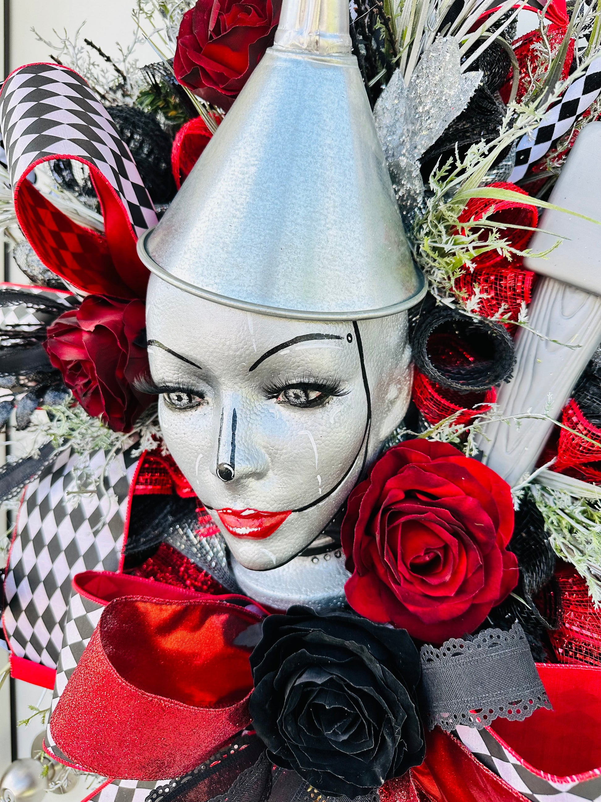 Large Halloween Tinman Mannequin Head Halloween Wreath-TCT1634 TCT Crafts