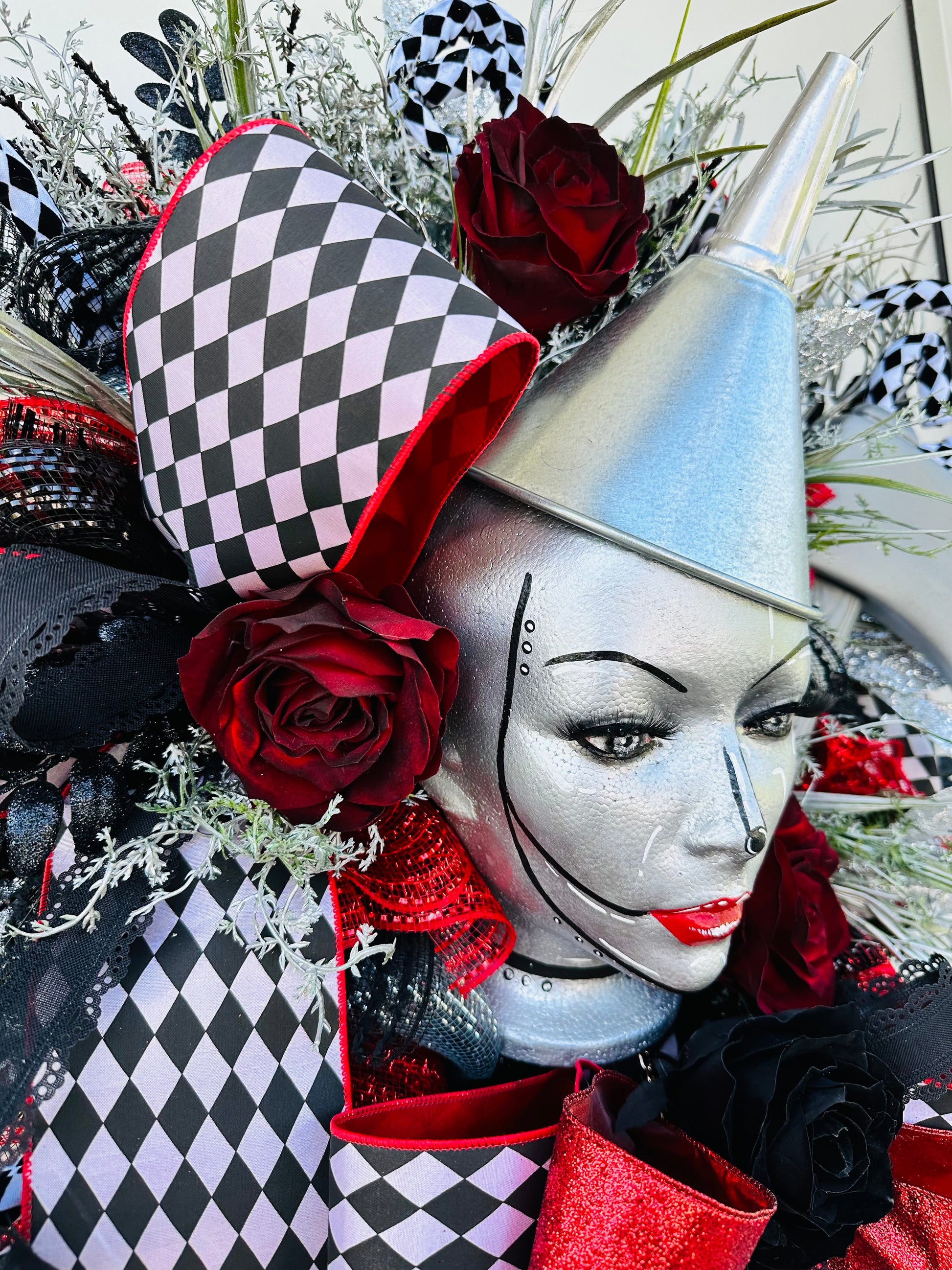 Large Halloween Tinman Mannequin Head Halloween Wreath-TCT1634 TCT Crafts