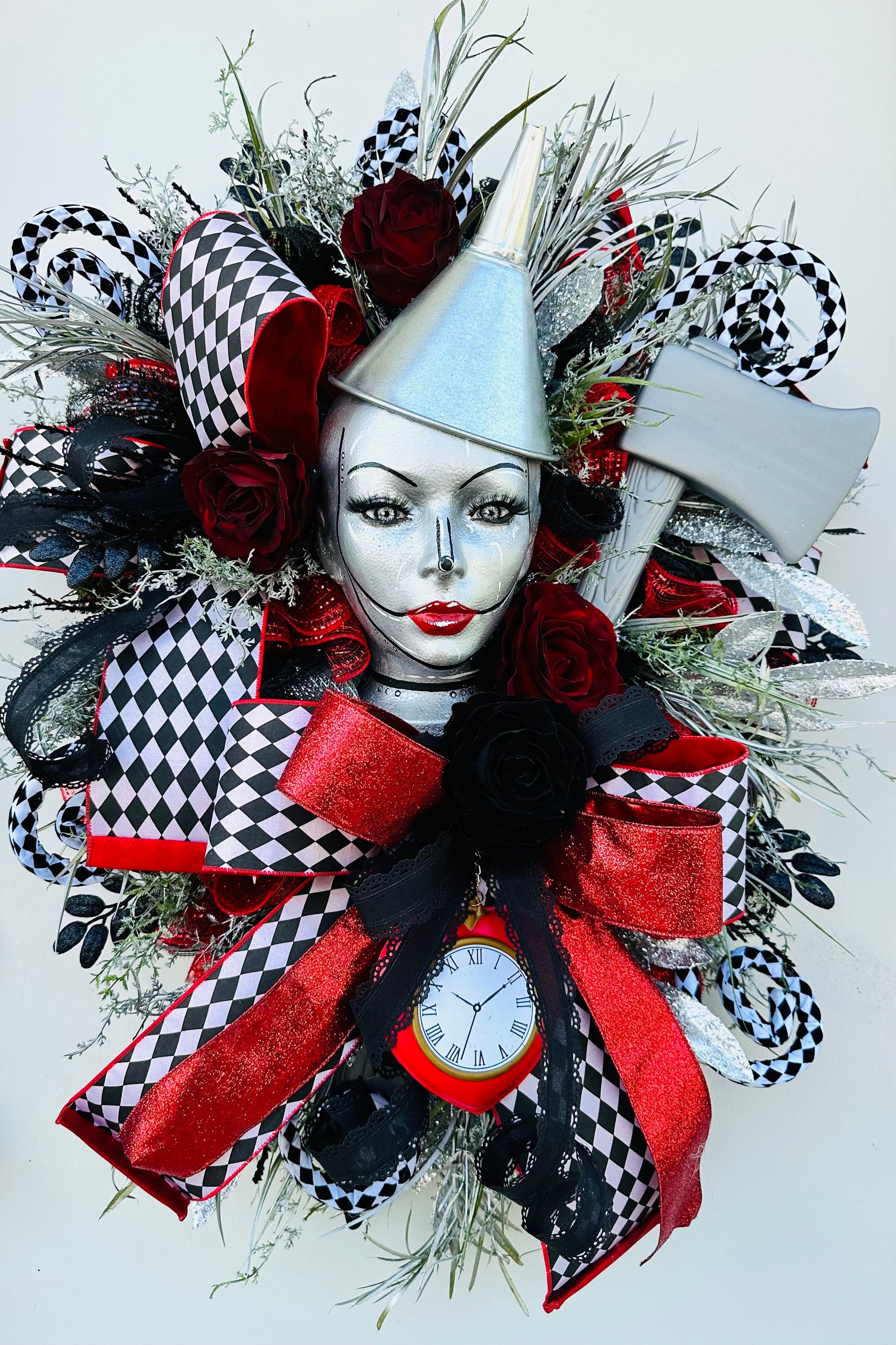 Large Halloween Tinman Mannequin Head Halloween Wreath-TCT1634 TCT Crafts