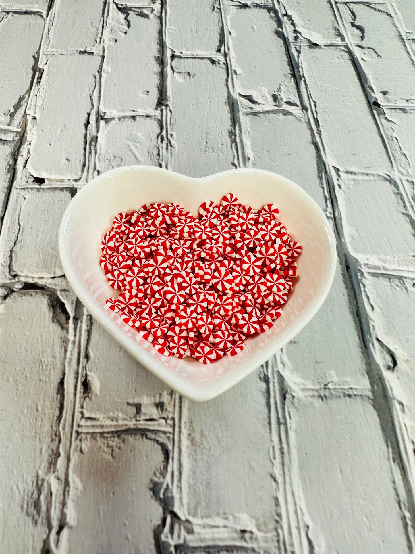 150g 5mm Red/White Peppermint Polymer Clay Sprinkle Mix - Perfect for Fake Bakes, Clay Art, Slime - Festive, Joyful, and Playful TCTCrafts