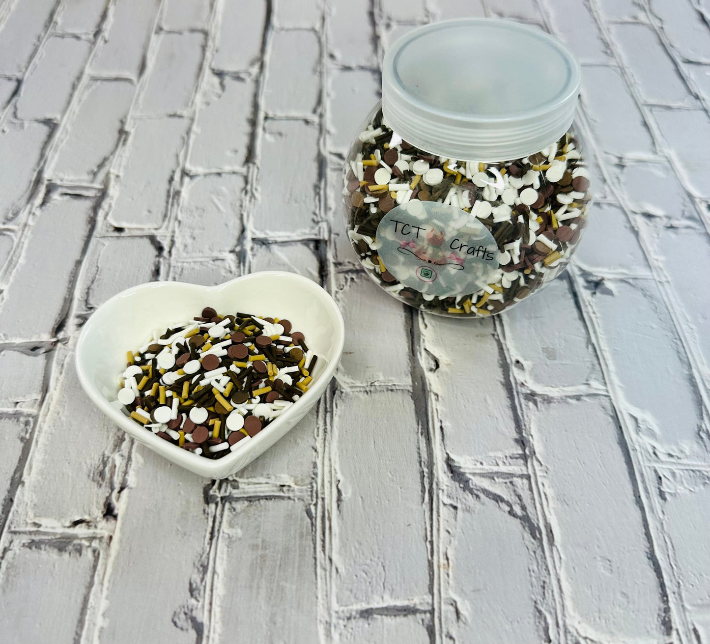 150g Smore's Themed Polymer Clay Faux Sprinkle Mix - Ideal for Fake Bakes, Clay Art, Slime - Unique and Playful
