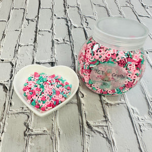 150g Pastel Love Valentine's Polymer Clay Sprinkle Mix - Ideal for Fake Bakes, Clay Art, Slime - Soft, Romantic, and Festive