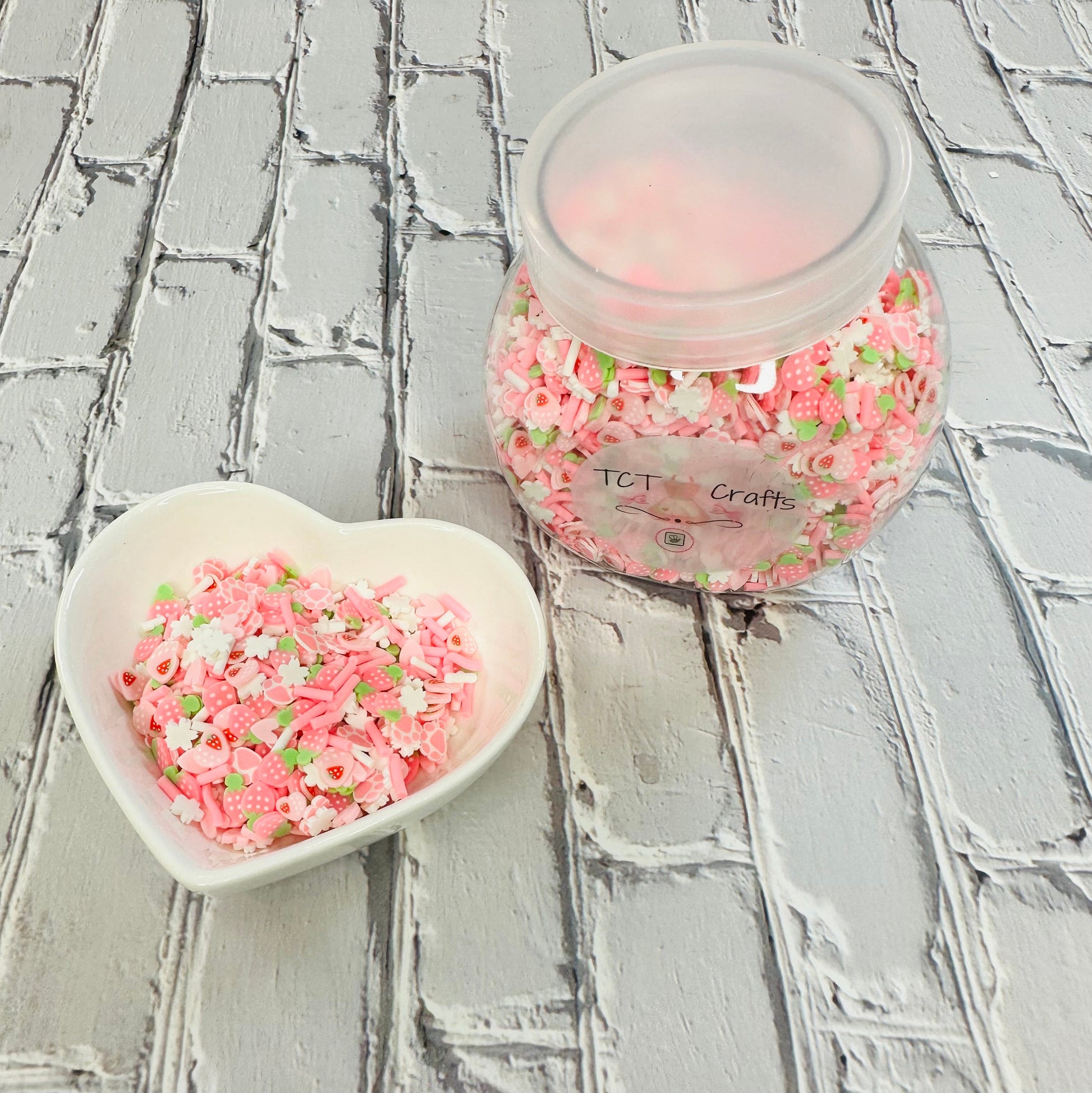 150g Pink Easter Bunny Paws Polymer Clay Sprinkle Mix - Perfect for Fake Bakes, Clay Art, Slime - Cute, Playful, and Festive TCTCrafts