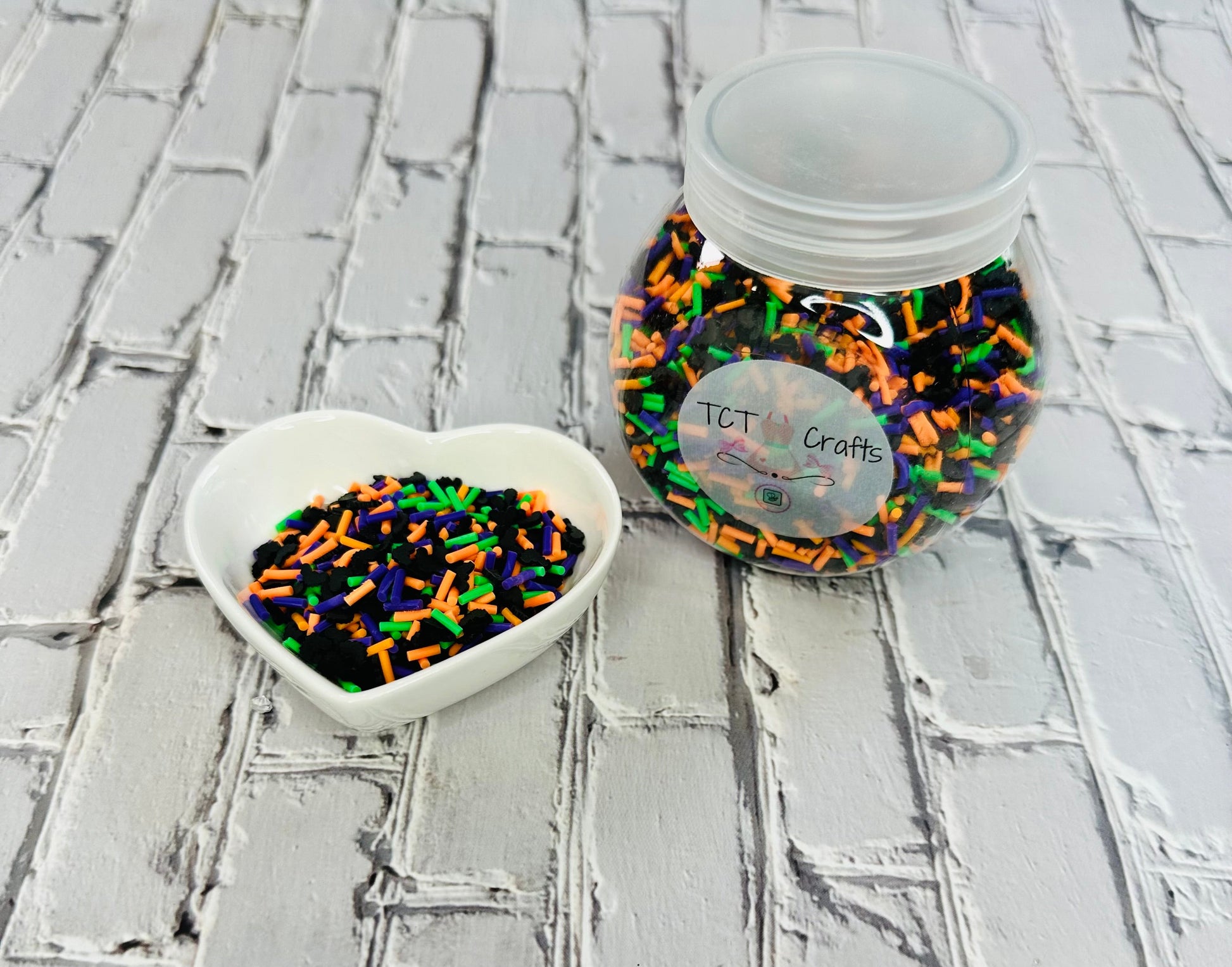 150g Halloween Themed Polymer Clay Sprinkle Mix - Perfect for Fake Bakes, Clay Art, Slime - Spooky, Mysterious, and Festive TCTCrafts