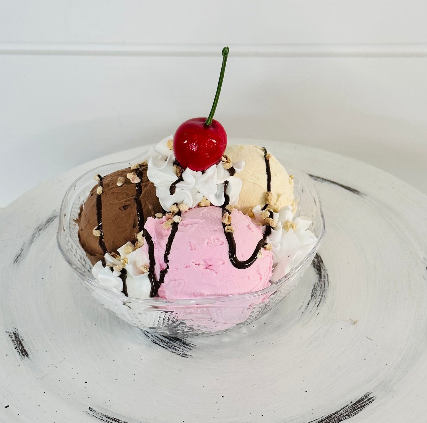 One Faux Brownie Ice Cream Sundae Tiered Tray Decor/Food Prop-TCT1545