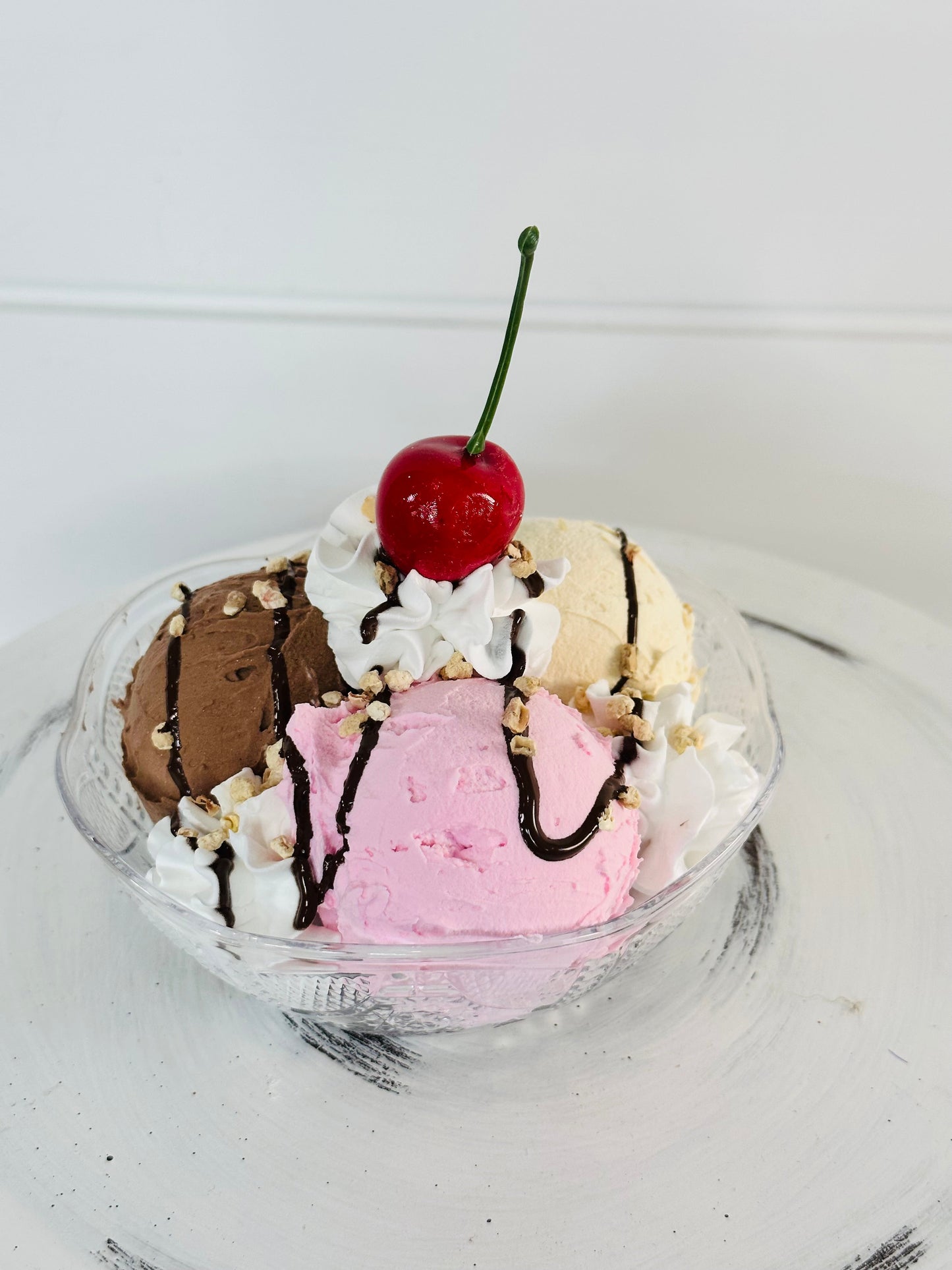 One Faux Brownie Ice Cream Sundae Tiered Tray Decor/Food Prop-TCT1545