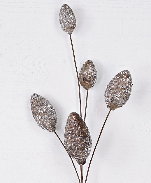 32" Snowy Pinecone Spray – Glittered Artificial Winter Stem for Christmas Decor Impressive Enterprises, Inc.