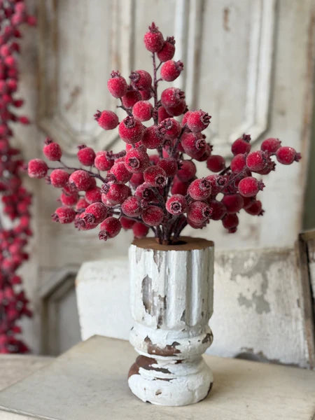 Iced Everberry Bundle — 18 Inch Frosted Red Berry Christmas Wreath Supply-XLA4665 Lancaster & Vintage
