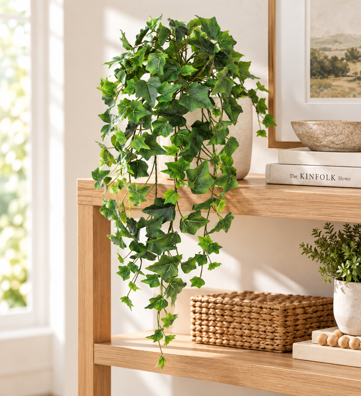 Real Touch Ivy Hanger | Trailing Green Vine Greenery | 28" Hanger-80241-GN Golden Bell