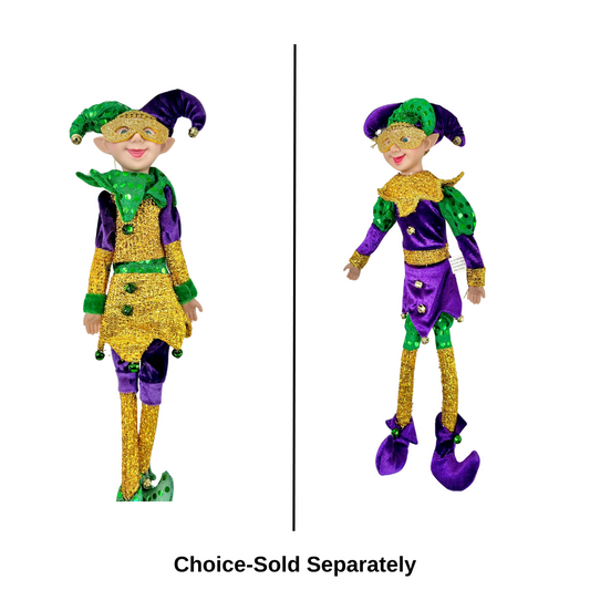 19" Mardi Gras Jester w/Mask Ornament - Choice of Color - Festive Decor - TCT Crafts - HG1150 TCT Crafts