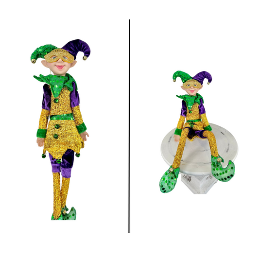 19" Mardi Gras Jester w/Mask Ornament - Choice of Color - Festive Decor - TCT Crafts - HG1150 TCT Crafts