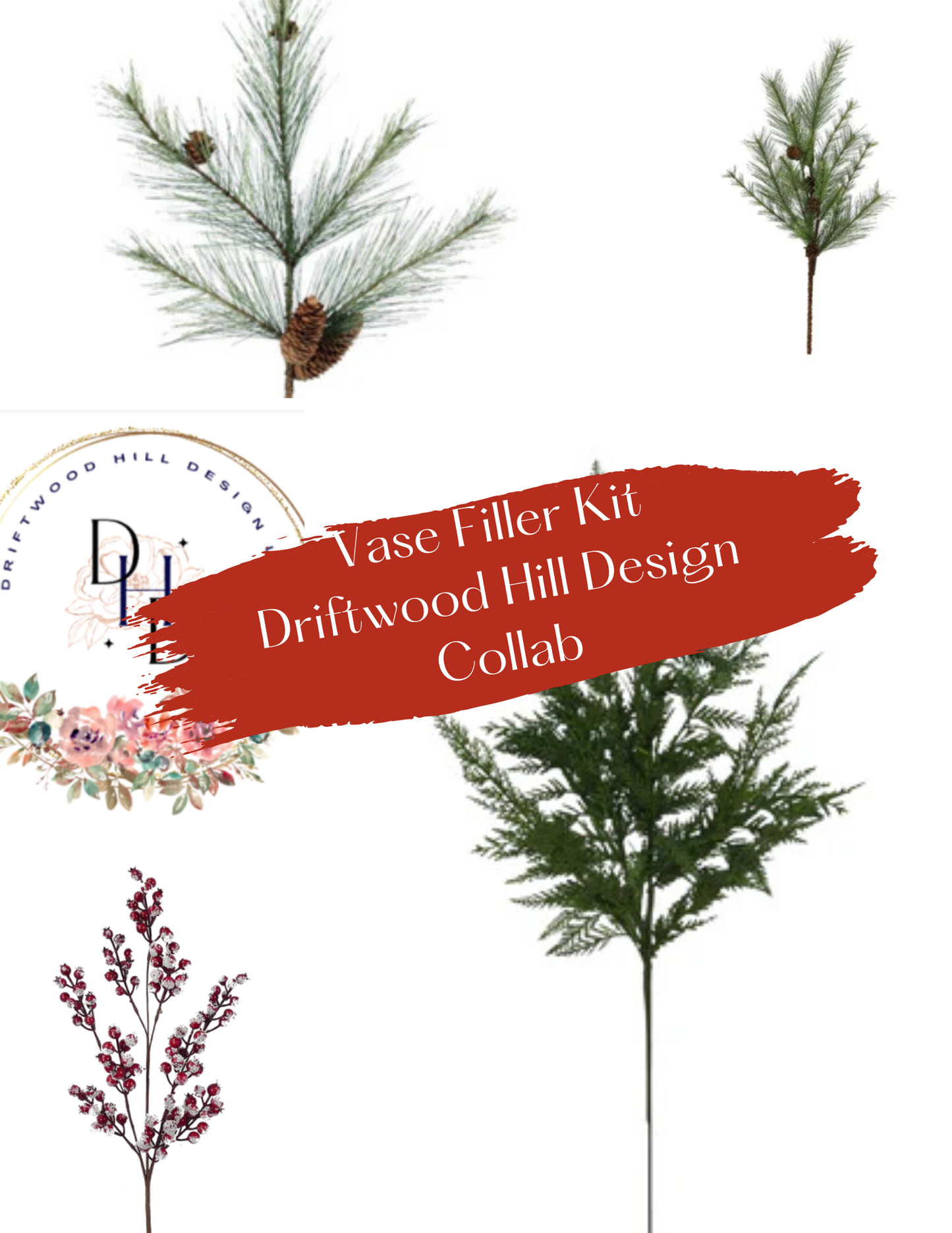 Driftwood Hill Designs Collaboration Kit 2-Classic Holiday Vase Filler Kit TCTCrafts