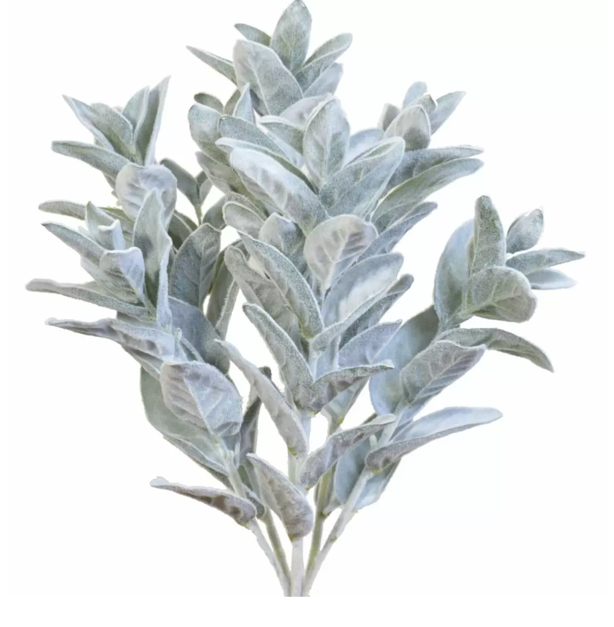 23" Artificial Lamb's Ear Bush – Faux Greenery Stems for Wreaths, Centerpieces & Farmhouse Decor