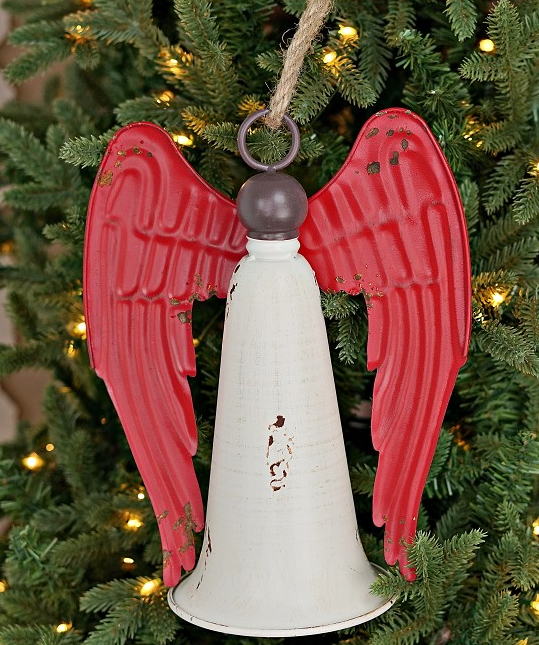 Distressed Metal Angel Bell | Rustic Christmas Decor-M10825 Impressive Enterprises, Inc.