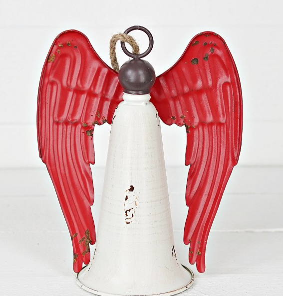 Distressed Metal Angel Bell | Rustic Christmas Decor-M10825 Impressive Enterprises, Inc.