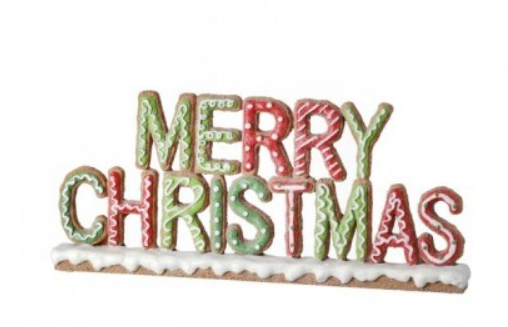 Merry Christmas Gingerbread Sitter – 11" Resin Holiday Table & Kitchen Sign-MTX68378 Regency