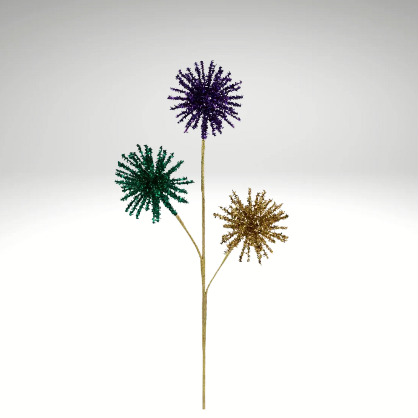 Mardi Gras Starburst Spray – 23.5" Purple Green Gold Glitter Pick-HG3346 Craig Bachman