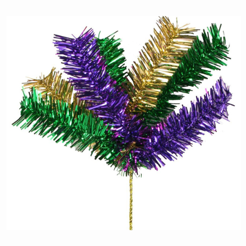 12" Mardi Gras Tinsel Spray – Purple, Green, Gold Party Decor | TCT Crafts I XX7171 Craig Bachman
