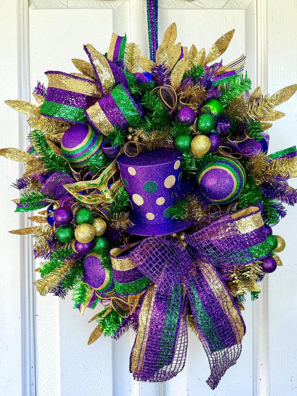 Mardi Gras Wreath 34 Inch Door Decor TCT Crafts