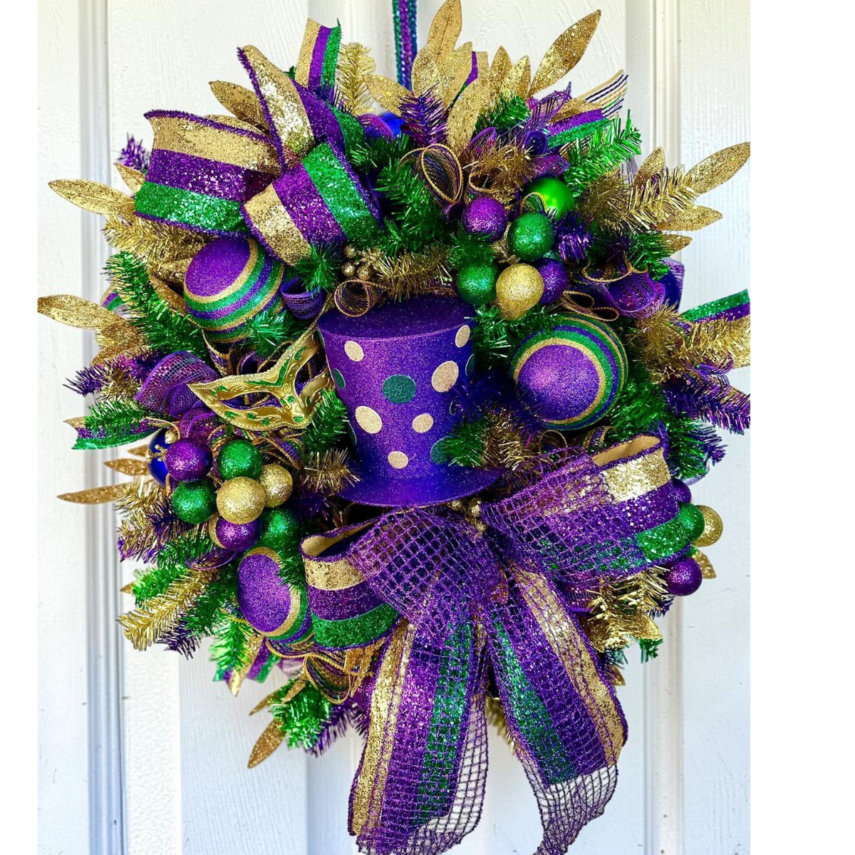 Mardi Gras Wreath 34 Inch Door Decor TCT Crafts