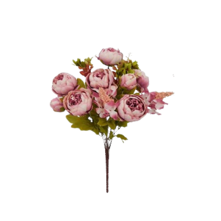 20” Artificial Mauve Peony Bush – Faux Peony Bouquet with 13 Stems-63220-MV