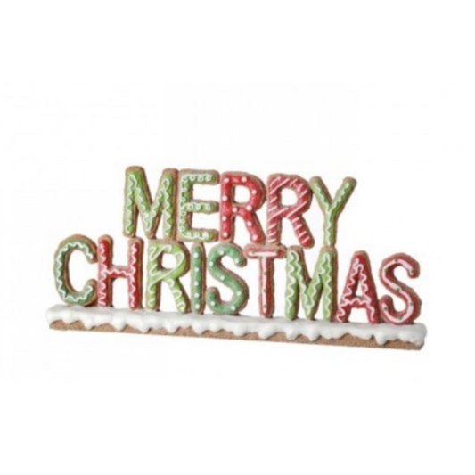 Merry Christmas Gingerbread Sitter – 11" Resin Holiday Table & Kitchen Sign-MTX68378 Regency