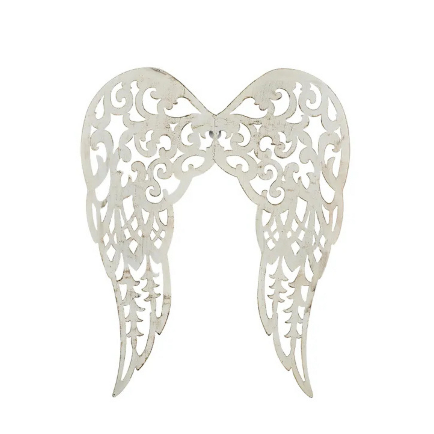 Metal Angel Wings Wall Decor – 17.75" Antique Cream Filigree-MM1112K5 Craig Bachman