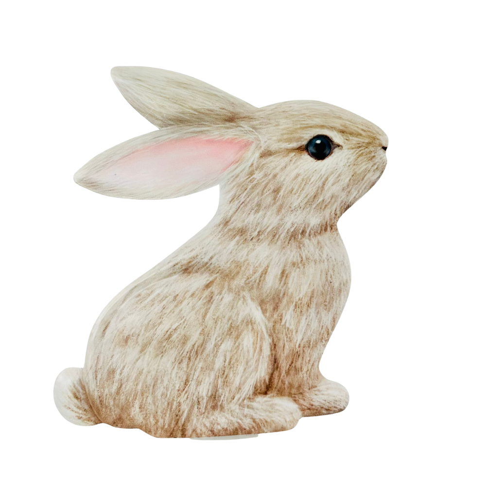 12"Hx11.2"L Metal Sitting Tan Bunny Sign - Adorable Easter Decor - TCT Crafts - MD105304