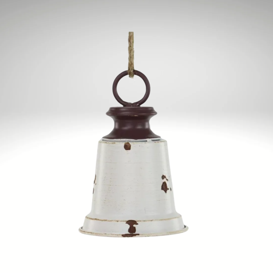 4.25" Antique White Metal Liberty Bell with Jute – Rustic Farmhouse Decor-XC434527 Craig Bachman