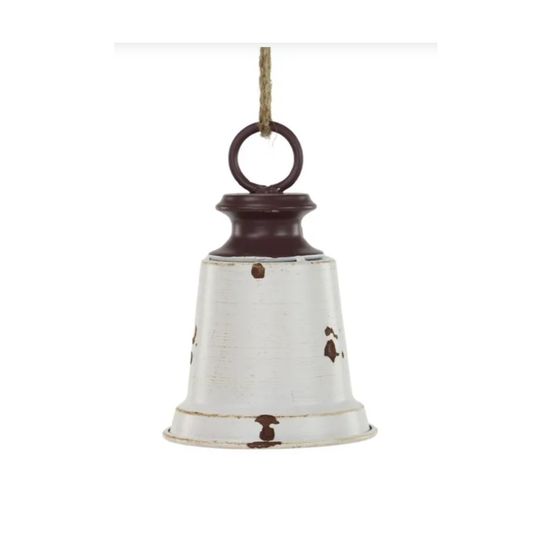 4.25" Antique White Metal Liberty Bell with Jute – Rustic Farmhouse Decor-XC434527 Craig Bachman