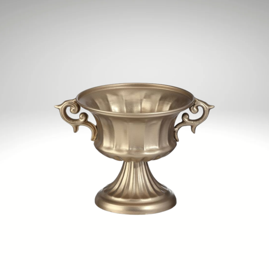 Gold Decorative Metal Trophy Bowl Pedestal Decor-MT26510