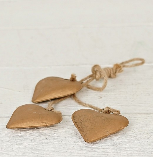 Antique Gold Metal Heart Trio Cluster Ornament-570757 Impressive Enterprises