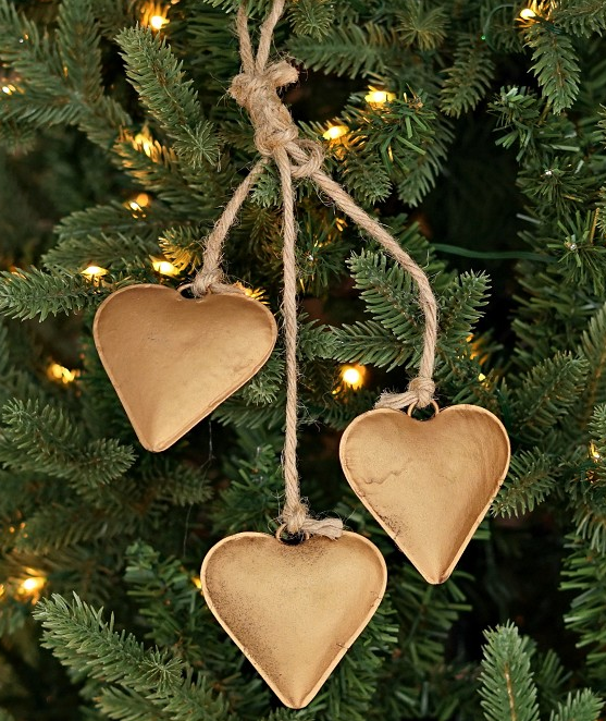 Antique Gold Metal Heart Trio Cluster Ornament-570757 Impressive Enterprises