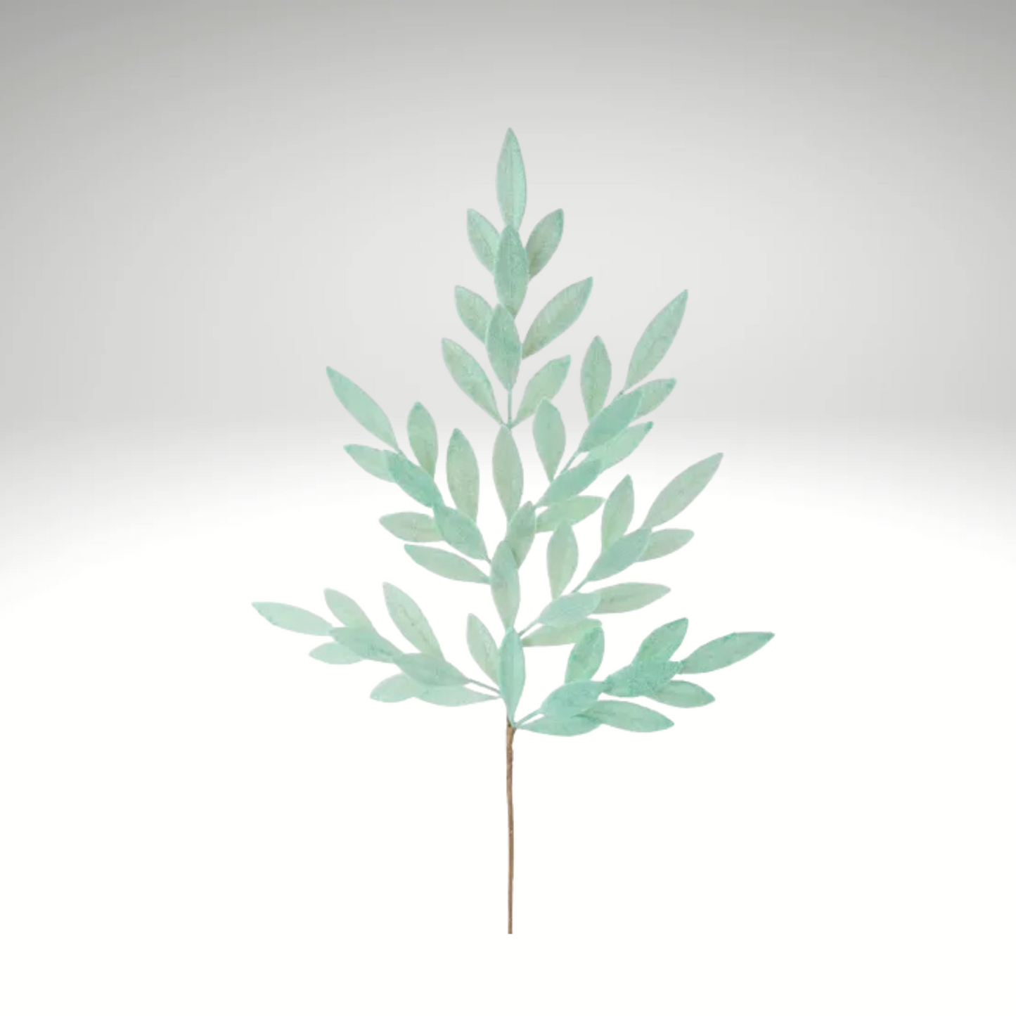 Mint Green Glitter Bay Leaf Spray – 32" Artificial Leaf Stem-XS235355 Craig Bachman