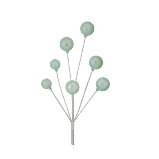 Mint Green Glitter Sugar Ball Spray 21" – Candyland Christmas Tree Pick-MTX75905MIGR Regency