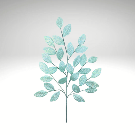 30" Mint Green Glossy Leaves Spray – Artificial Greenery Stem for Arrangements & Wreaths Liberty Floral