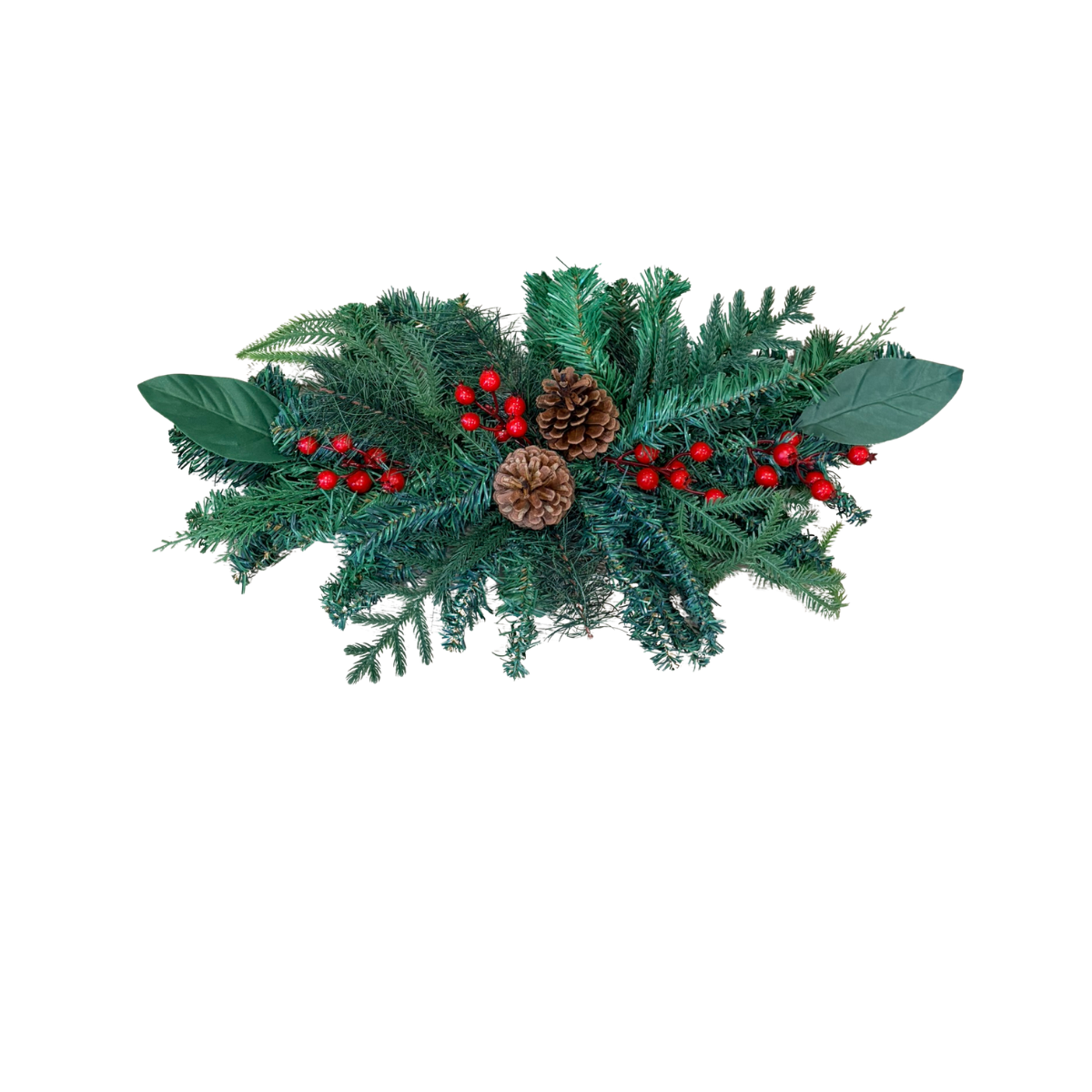Pine Swag with Berries and Pinecones | Magnolia Leaf Christmas Decor | 24" Swag-WF705-RD Sims Pottery
