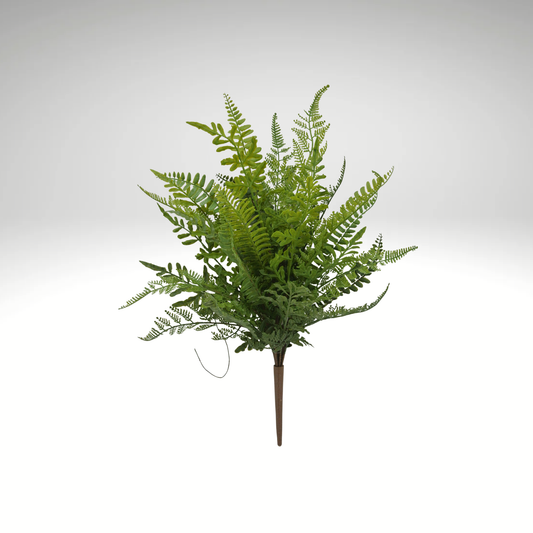Mixed Real Touch Fern Bush Artificial Green Stem 18in-84248 Golden Bell