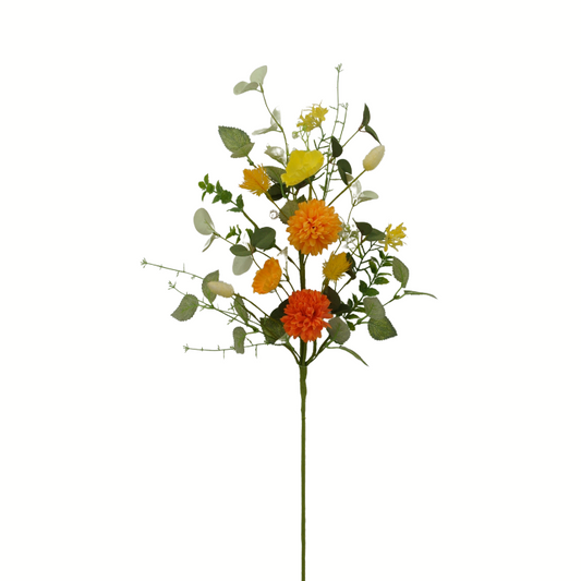 29'' Ball Mum Poppy Spray - Colorful Floral Accent for Decor