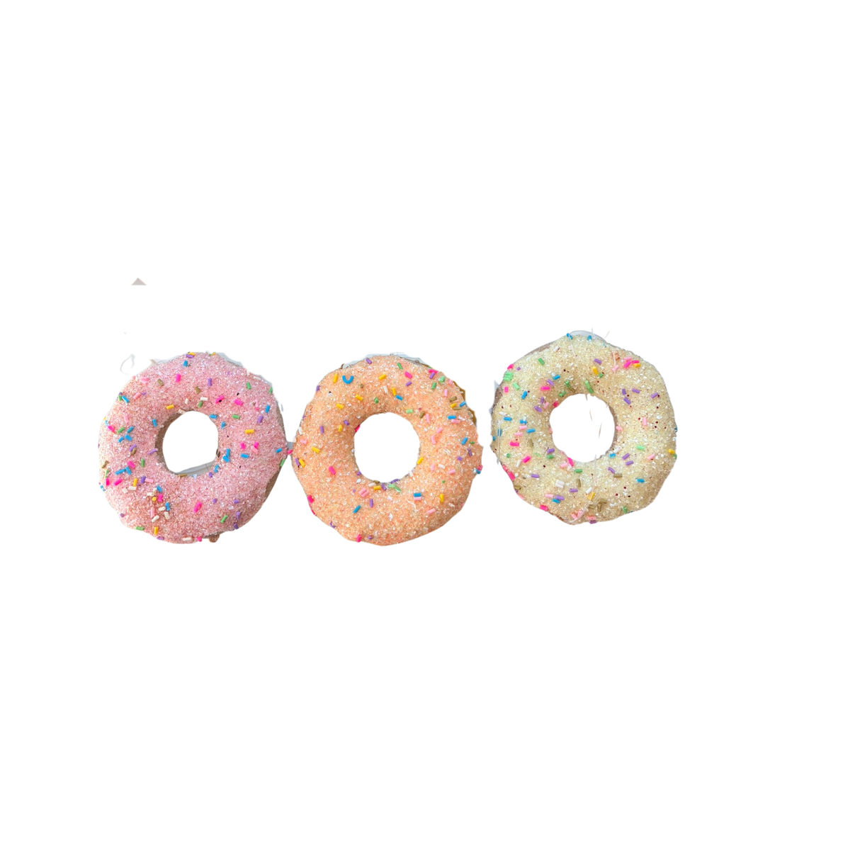 Set of 3 Faux Donut Ornaments with Sprinkles for Christmas Tree Decor-104458 Direct Export