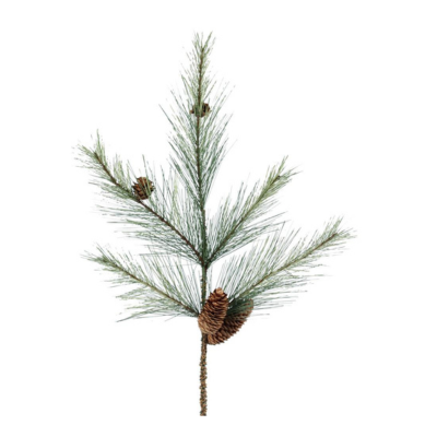24" Northwoods Pine Spray with Pinecones - Realistic 5-Branch Greenery for Holiday and Winter Decor- XX1558 Craig Bachman
