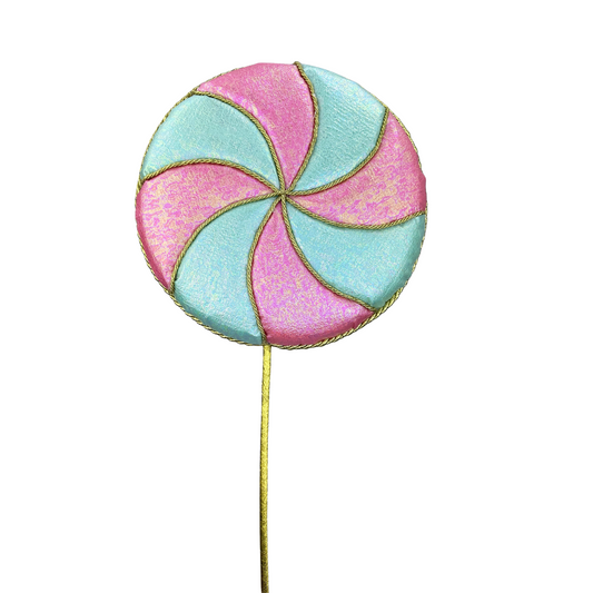 29" Pink Mint Gold Lollipop Pick – Candy Christmas Decoration for Wreaths & Trees-86291MIPK Liberty Floral
