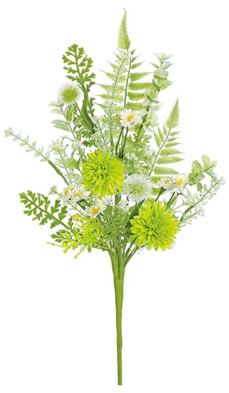23" Cream/Green Artificial Mum and Mini Daisy Spray - Elegant Floral Decor - Artificial Flowers for Arrangements (PM2804-CG) TCT Crafts