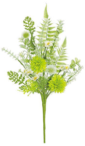 23" Cream/Green Artificial Mum and Mini Daisy Spray - Elegant Floral Decor - Artificial Flowers for Arrangements (PM2804-CG)