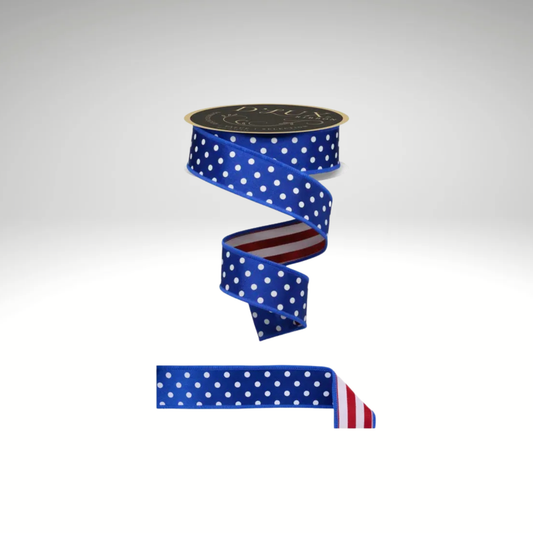 D'Lux Patriotic Double Sided Wired Ribbon 1.5 Inch-LX3064C9 Craig Bachman