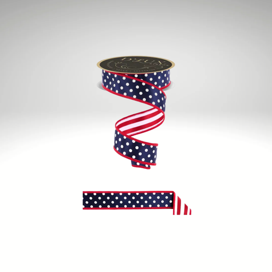 D'Lux Patriotic Double Sided Wired Ribbon 1.5 Inch-LX3064CW Craig Bachman
