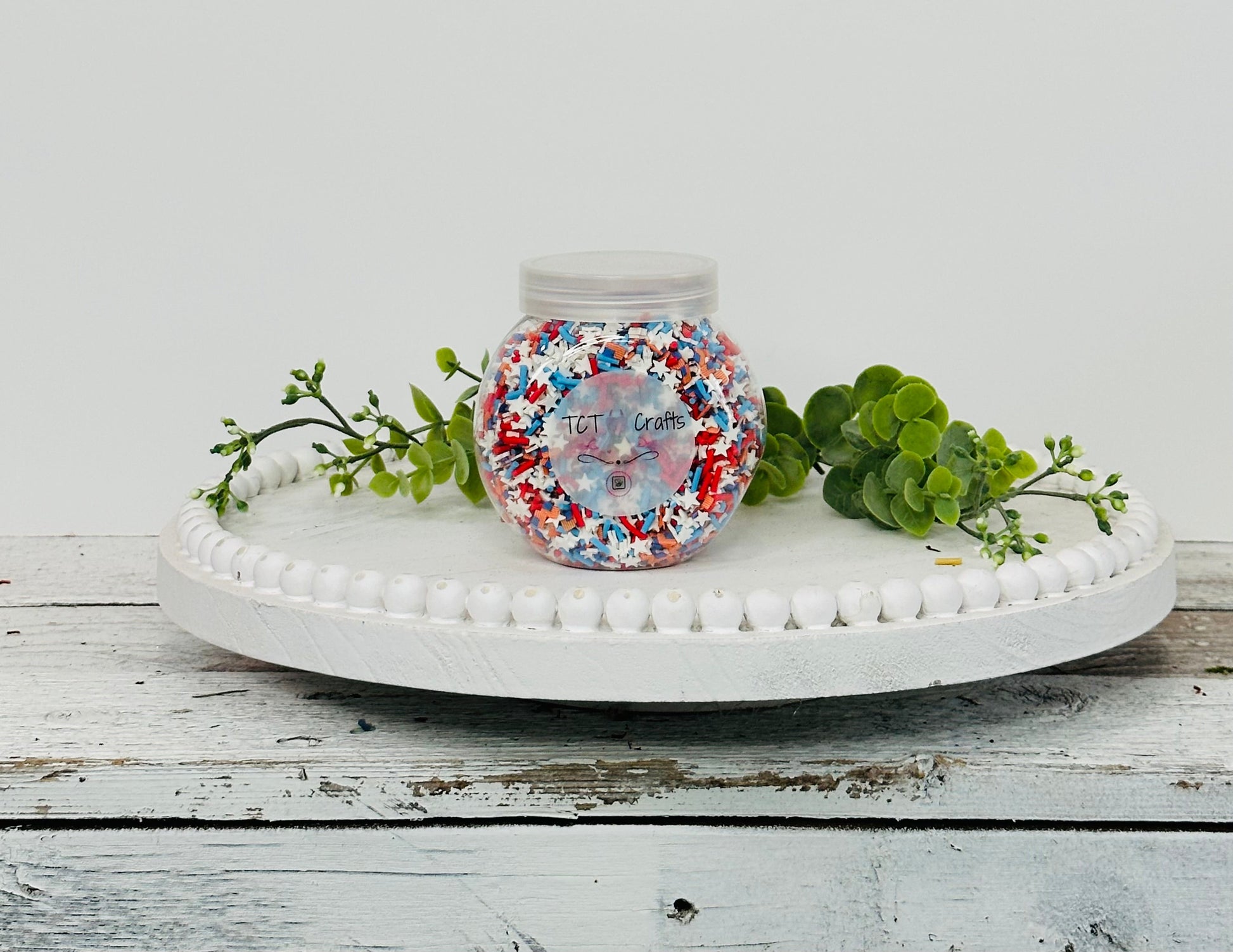 150g Patriotic Flag Polymer Clay Faux Sprinkle Mix - Ideal for Fake Bakes, Clay Art, Slime - Vibrant and Festive TCTCrafts