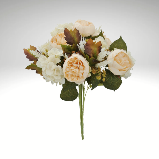 23" Cream Peony & Hydrangea Bush – Full Mixed Floral Bush for Arrangements-20137-CR Golden Bell