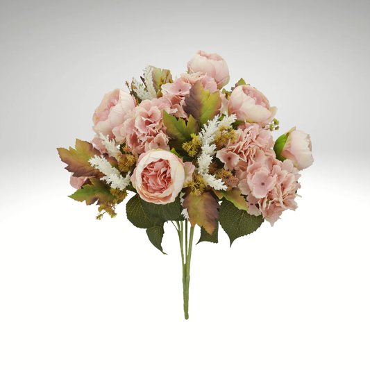 23" Pink Peony & Hydrangea Bush – Full Mixed Floral Bush for Arrangements-20137-PK Golden Bell