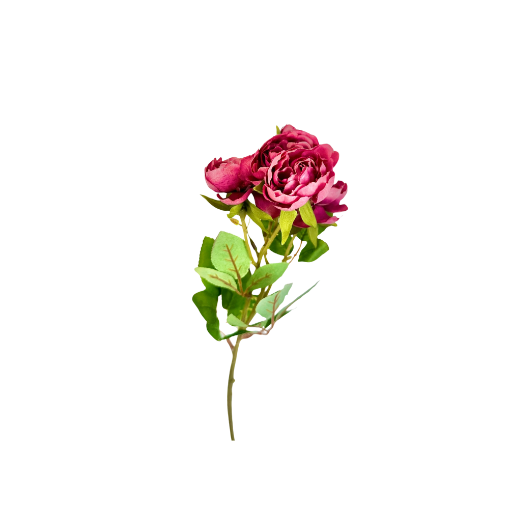 TCT Crafts Artificial 17" Mini Peony Floral Spray - Craft and Home Decor Supply - White, Pink, or Burgundy - Artificial Peony Flowers-5632